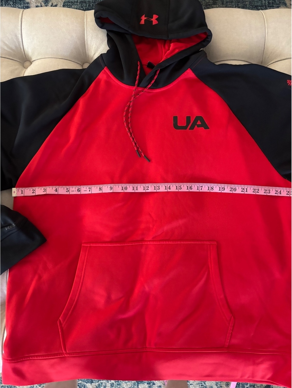 Under Armour Hoodie Sweatshirt Mens size 2XL Red/Black